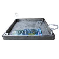 Съемное корыто люка Проспект-ВН из нержавеющей стали под мощение брусчаткой 