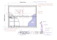 Люк напольный с петлями по противоположным сторонам двухдверный чертеж схема с размерами коробки и проемом в свету